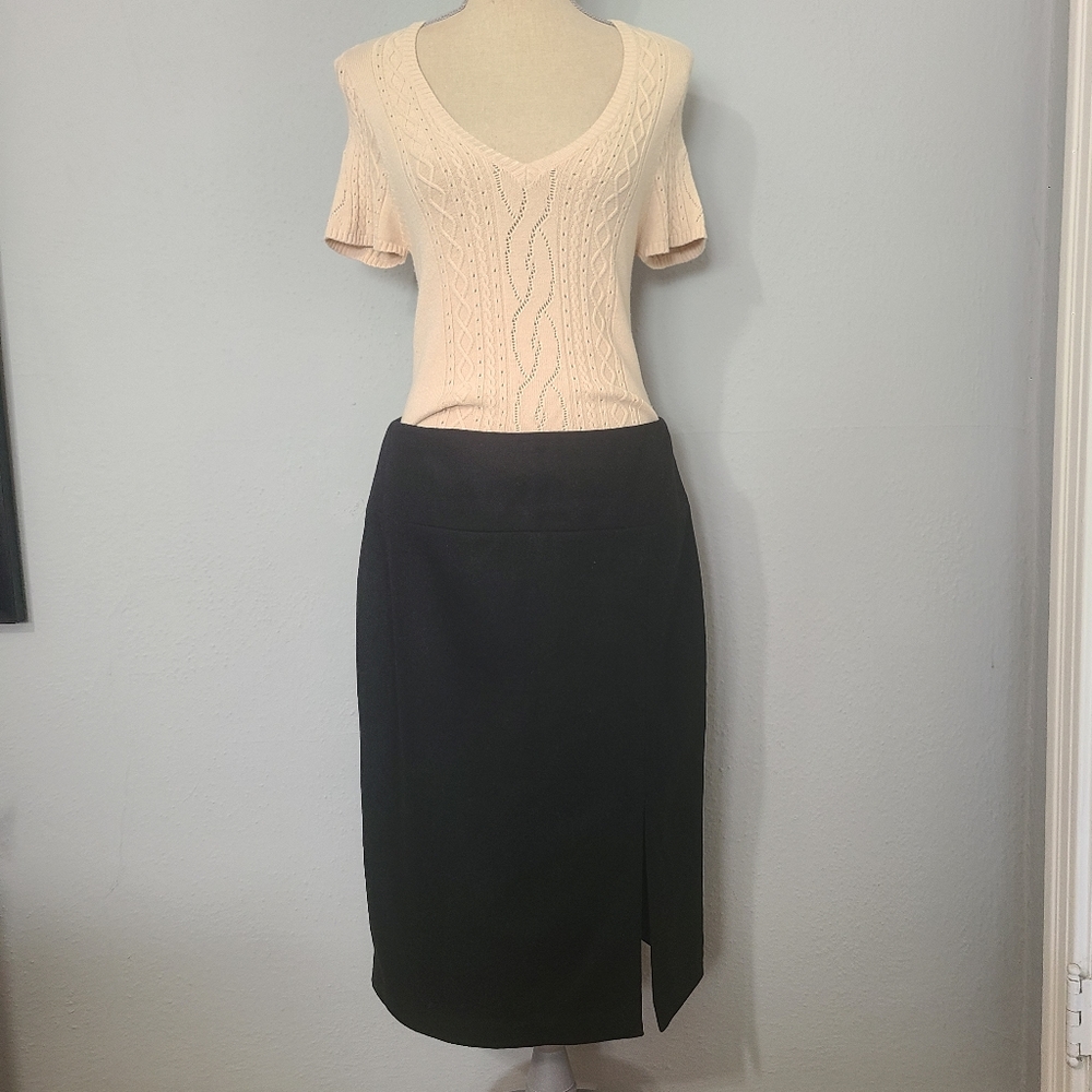 Banana Republic Stretch Class Black Wool Skirt Size 10